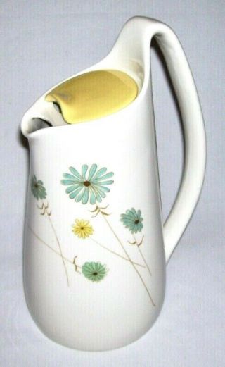 Iroquois Vintage Flameproof 88 Oz Pitcher W/lid " Lazy Daisy " By Ben Seibel Usa