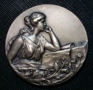 1910 Argentina 2nd International Students Congress Huge Art Nouveau Medal