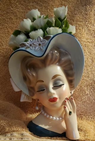 Vintage Lady Head Vase Rubens Japan 6 Inches Tall - Gorgeous -