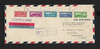 Zeppelin Guatemala To Germany Air Mail Cover 1936 Lz129