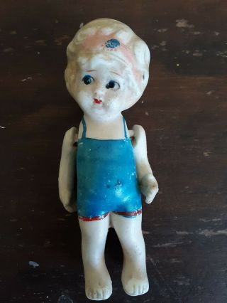 Vintage Tiny Bisque? Jointed Doll - Made In Japan