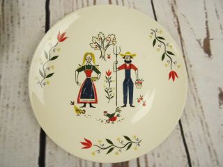 Homer Laughlin Rhythm Farmer Wife Amish Pennsylvania Dutch Dinner Plate Set of 3 2