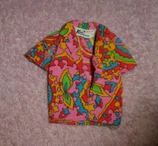 Vintage Ken Doll Clothes - Mod Era Ken Pak - Sun Fun Shirt - Rare Print