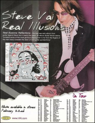 Steve Vai 2005 Real Illusions Reflection Tour Dates Ad 8 X 11 Advertisement