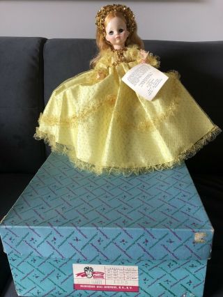 Vintage Madame Alexander 13” Sleeping Beauty Doll W Box,  Tag 1595