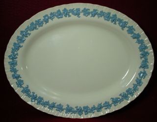 Wedgwood China Queensware Lavender/cream Shell Oval Meat Serving Platter 14 - 3/8 "