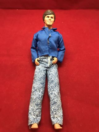 Vintage Ken Doll 1968 Body 1983 Head Brown Hair Barbie Mattel Jeans And Shirt