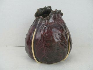 Patricia Garrett Red Cabbage Vase Great Impressions Vegetable Art Pottery 1990