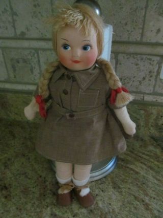 Vintage 1940 ' s Girl Scout Brownie Doll - by Gorgene Averill - 13 