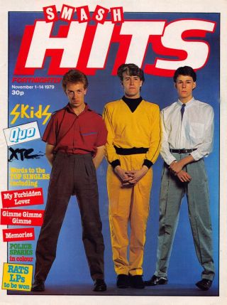 Smash Hits 1979 A4 Front Page Poster The Skids