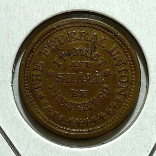 Civil War Token Patriotic The Federal Union/army & Navy 221/324 Xf