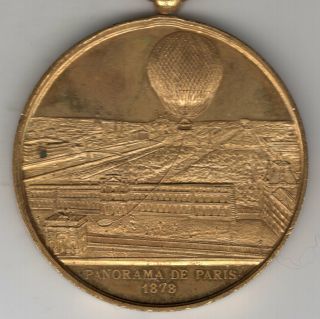 1878 French Medal For The Ascension Of Giant Balloon By Henry Giffard