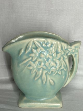 Mccoy Pottery Green Mini Pitcher Flower Vase Holder Figurine