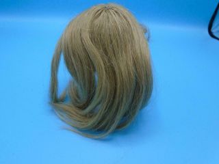 Antique French Cheveux Naturels Human Hair Doll Wig Small Sized Straight Blonde