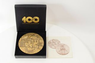Coke Coca Cola 1986 Centennial Bronze 3 " Medal Medallic Arts Company Box & Paper