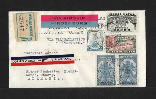 Zeppelin Mexico To Germany Air Mail Cover 1936 Scarce