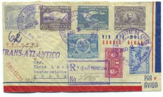 Panama Airmail Cover With Registration Label Censored Wwii From Ship 1940
