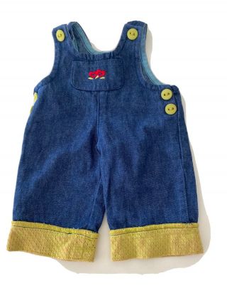 American Girl Bitty Baby Denim Overall With Flowers