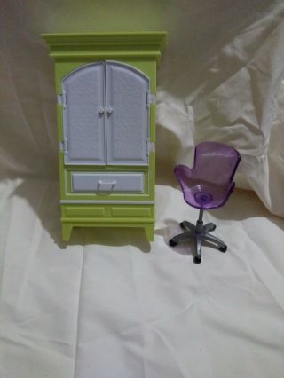 2007 Barbie Expand My House Armoire & Chair Mattel