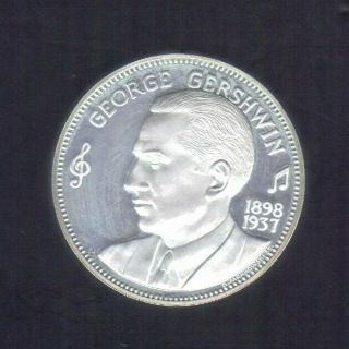 George Gershwin Composer Rhapsody Of Blue Porgy & Bess Sterling Silver Medal1972