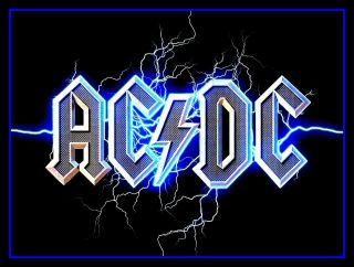 4.  5 " Ac/dc Thunder Glossy Vinyl Sticker.  Heavy Metal Decal For Guitar,  Laptop.