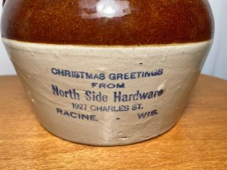 Vintage Red Wing North Side Hardware Christmas Bean Pot Racine Wi Wisconsin 2