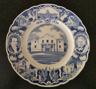 Antique Wedgwood 1936 100th Anniversary Of Texas Independence Plate Centennial