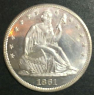 1861 Solid Silver Csa Half Dollar Round,  Shield Back