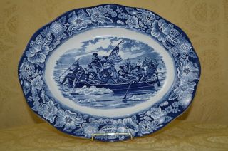 " Liberty Blue - Washington " Staffordshire Oval Serving Platter 14 ",  England