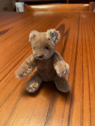 Vintage Steiff Teddy Bear Bendy 3 " Beige Mohair Plush