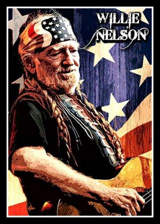 4.  75 " Willie Nelson Usa Vinyl Sticker.  Classic Country Music Decal For Truck.