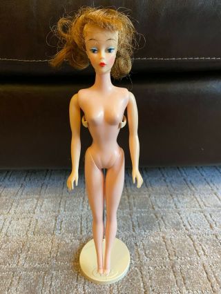 Vintage 1960 2 Mitzi Doll Ideal Toy Corp Mcmlx 1st Barbie Clone W/ Orig Stand