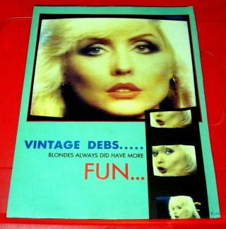 Deborah/debbie Harry Vintage 1986 Record Mirror Full Page Poster/photo