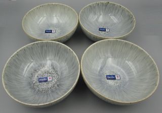 Denby China Halo Speckle Coupe Cereal Bowls - Set Of Four -