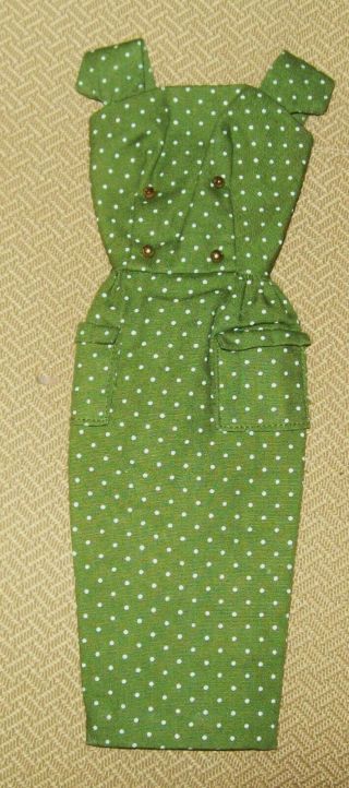 Vintage Fashion Pak Item For Barbie Known As Sheath With Gold Buttons 1962 - 63