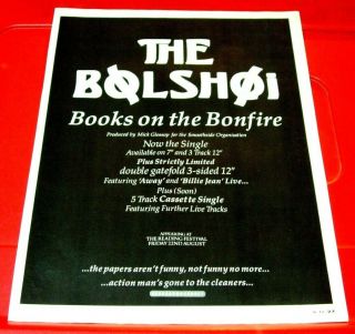 The Bolshoi ‎books On The Bonfire Vintage Orig 1986 Press/mag Advert 12 " X 9 "