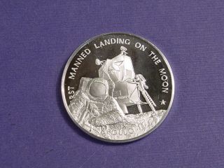 Franklin Apollo 11 First Manned Landing On The Moon Sterling Silver Medal