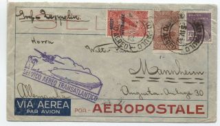 1932 Brazil To Germany Zeppelin Cover With C26 [y5739]