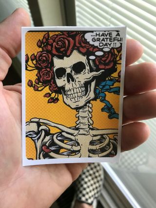 GRATEFUL DEAD: Skull And Roses: Glossy Vinyl Sticker 3x3 BUY 2 GET 1 2