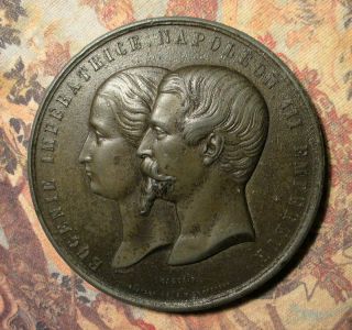France 1855 Palace Of Industry Zinc Medal By Cacque.  F.