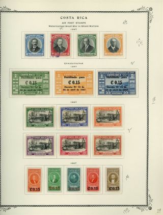 Costa Rica Scott Specialty Album Page Lot 29 - See Scan - $$$