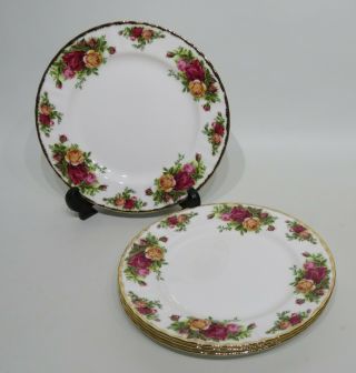 Royal Albert Old Country Roses Bone China England 10 - 3/8 " Dinner Plates Set Of 4