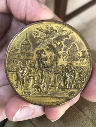 Medal Napoleon ' s coffin returned to Paris 1830 By Montagny Gilt Copper 2
