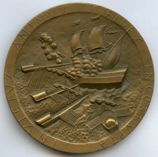 Finland Hango Stad Memory Of The Heroes Ship Bronze Art Medal 58mm 92gr