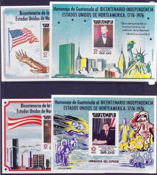 Guatemala 1976 Bicentennial S/sheet X 4 High Values Mnh.  Scott C606a - C609a