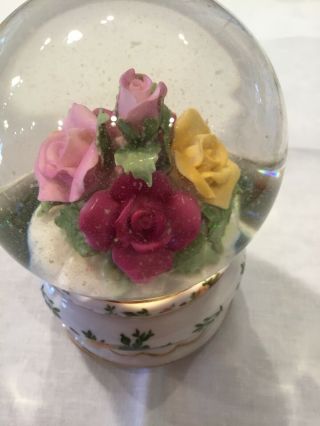 Royal Albert Old Country Roses Musical Water Snow Globe Moonlight Sonata C90 3