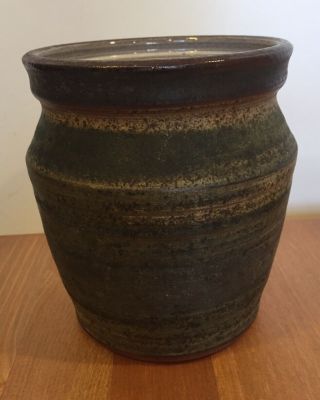 Denis Vibert Pine Tree Kiln Maine Vintage Mid Century Art Pottery Vase Jar Crock