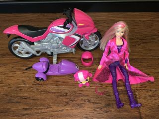 Barbie Spy Squad Doll Motorcycle Sidecar Dog Complete Set