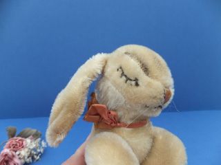 Old Vintage Antique German Steiff Mohair Toy Floppy Hansi Sleeping Rabbit - Bear