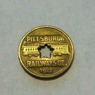 Washington Pa 1947 Transit Token 950f Pittsburgh Railways Co 1922